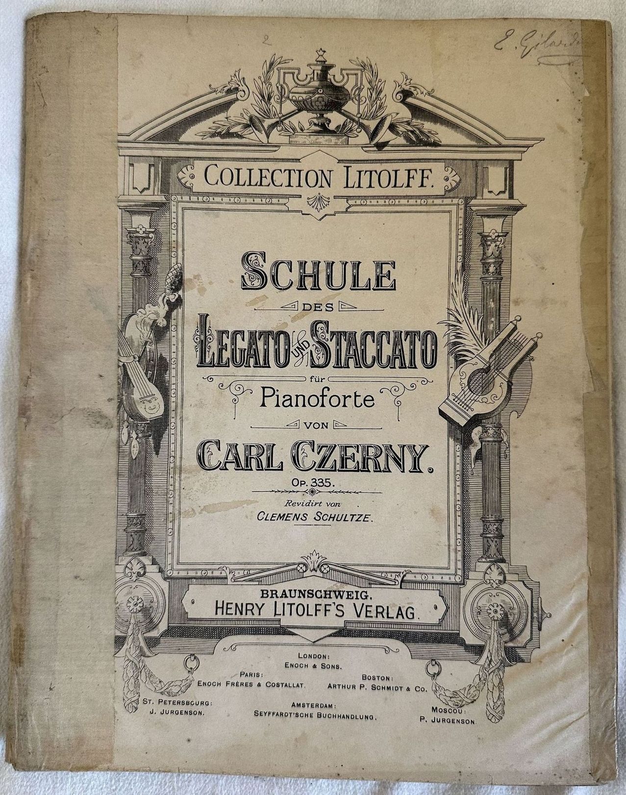 COLLECTION LITOLFF SCHULE DES LEGATO UND STACCATO FUR PIANOFORTE OP. …