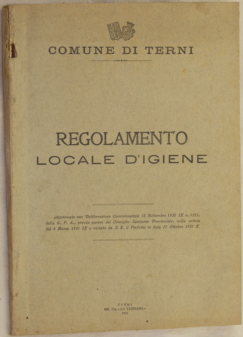 COMUNE DI TERNI REGOLAMENTO LOCALE D'IGIENE