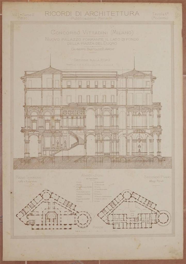 CONCORSO VITTADINI (MILANO) NUOVO PALAZZO FORMANTE IL LATO DI FONDO …