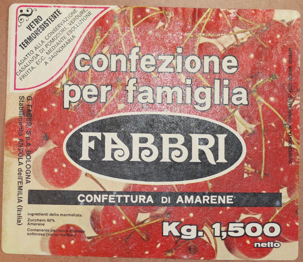 CONFEZIONE PER FAMIGLIA FABBRI CONFETTURA DI AMARENE G. FABBRI SPA …