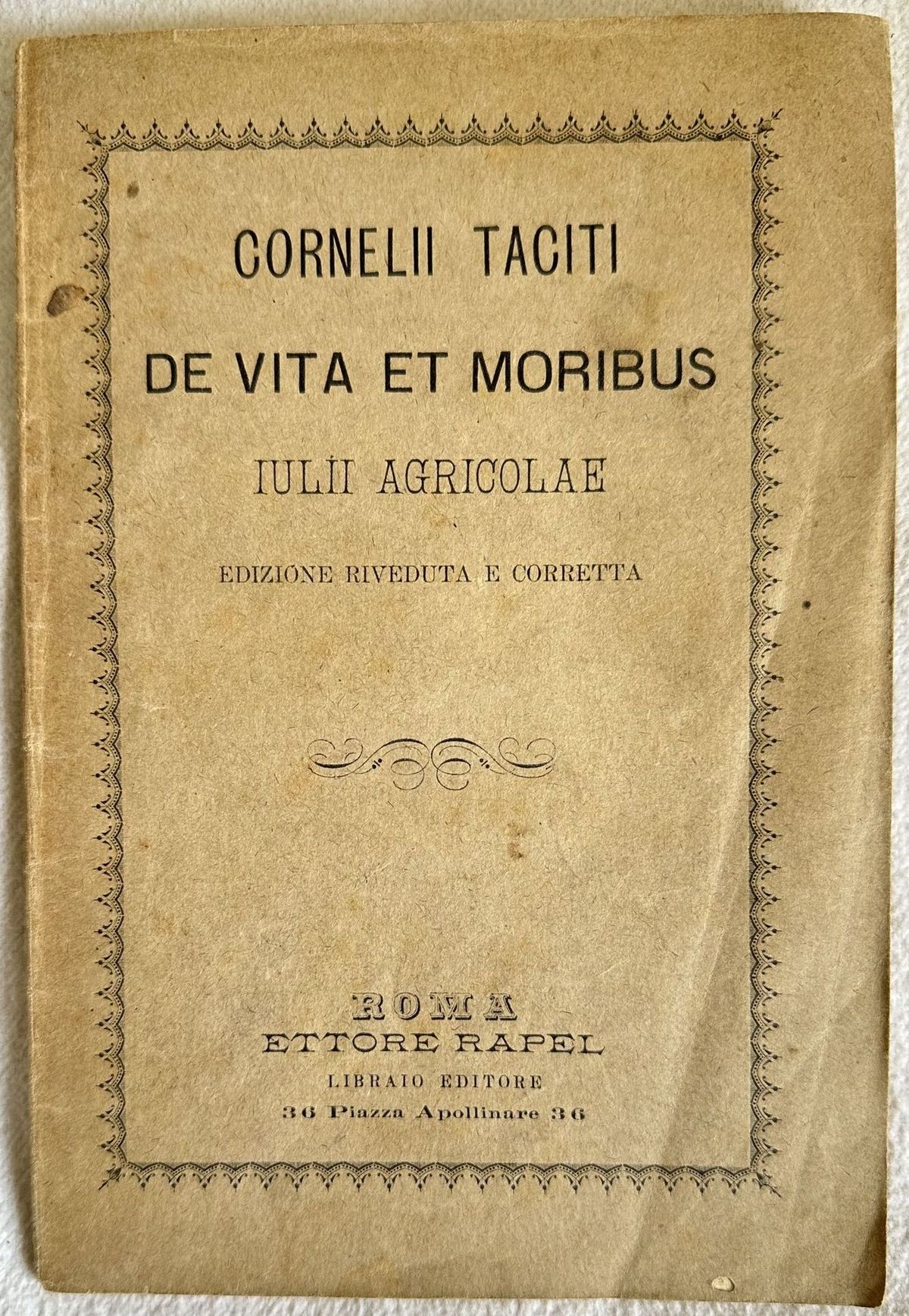 CORNELII TACITI DE VITA ET MORIBUS IULII AGRICOLAE