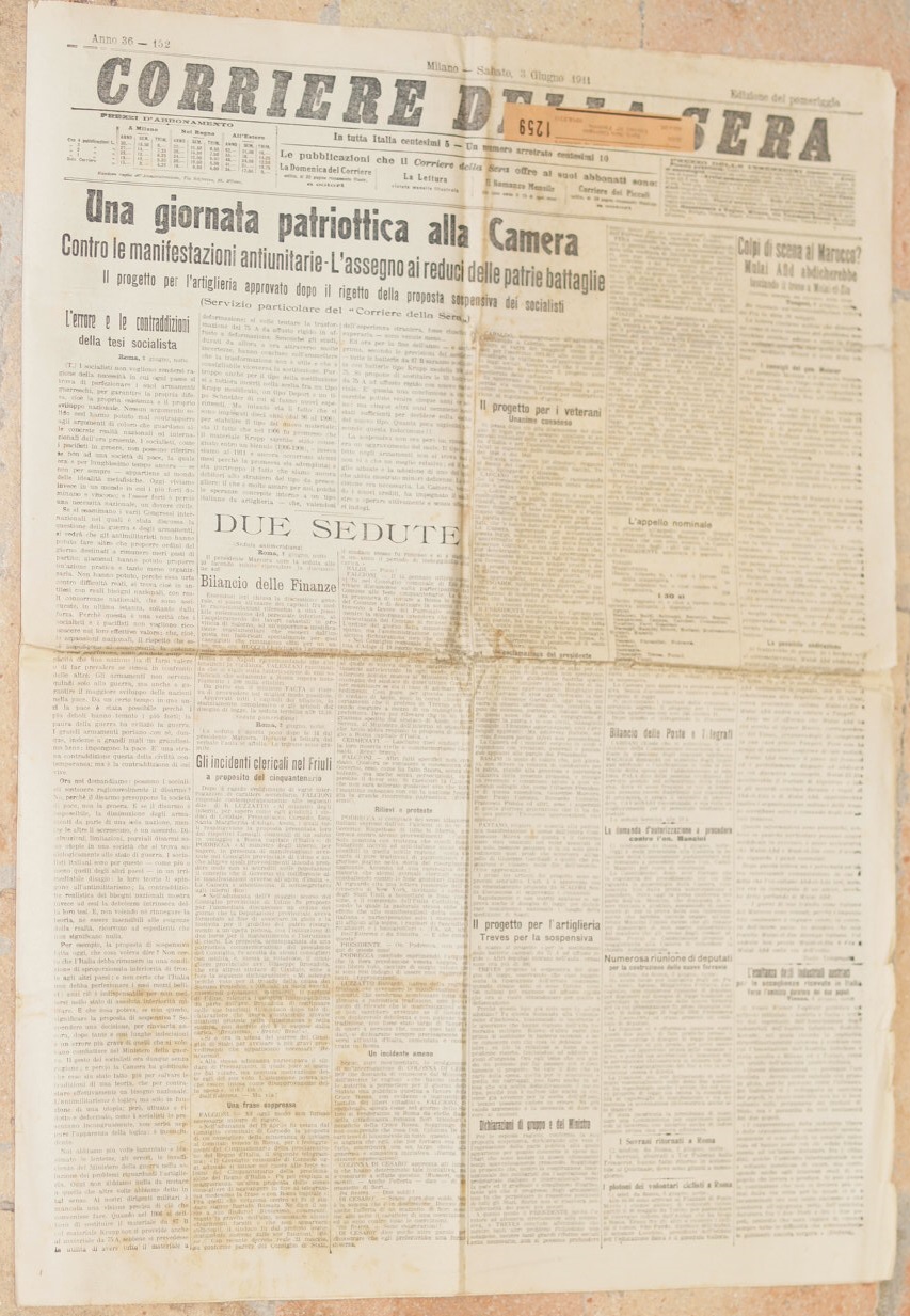 CORRIERE DELLA SERA MILANO SABATO 3 GIUGNO 1911