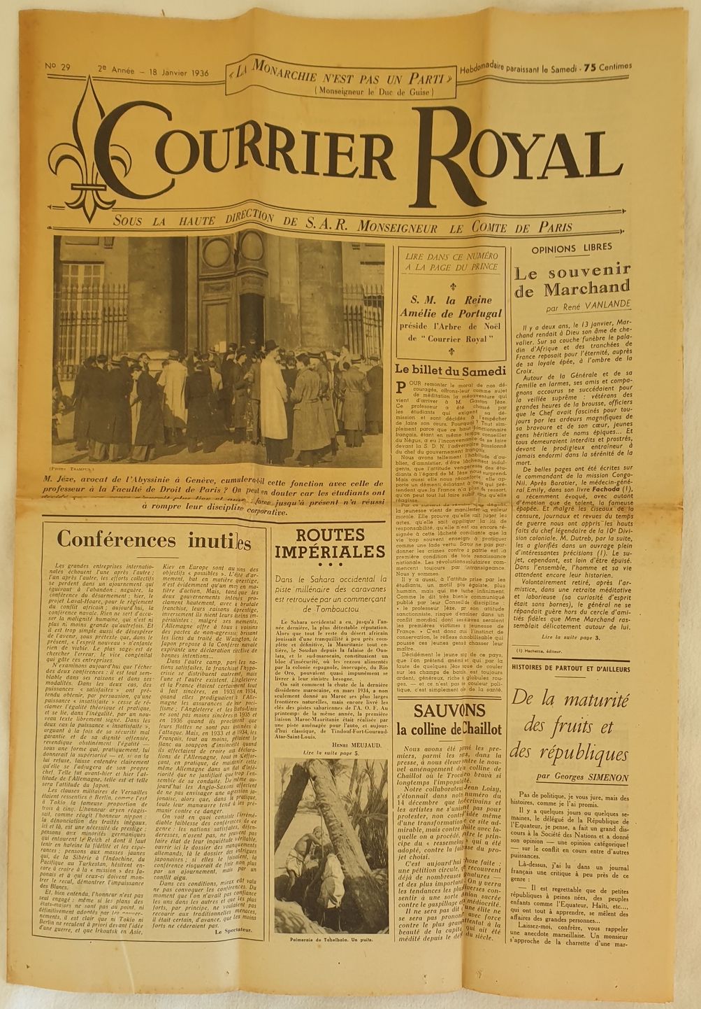 COURRIER ROYAL N° 29 - 2° ANNEE - 18 JANVIER …