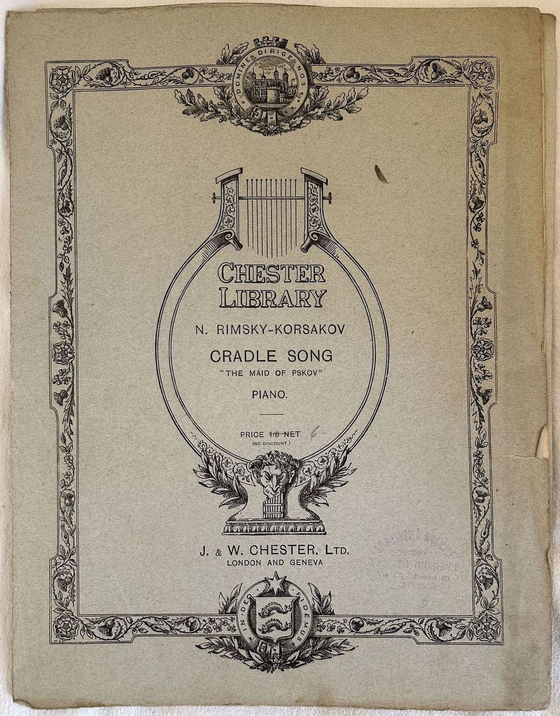 CRADLE SONG FROM MEY'S DRAMA "THE MAID OF PSKOV"ARRANGED FOR …