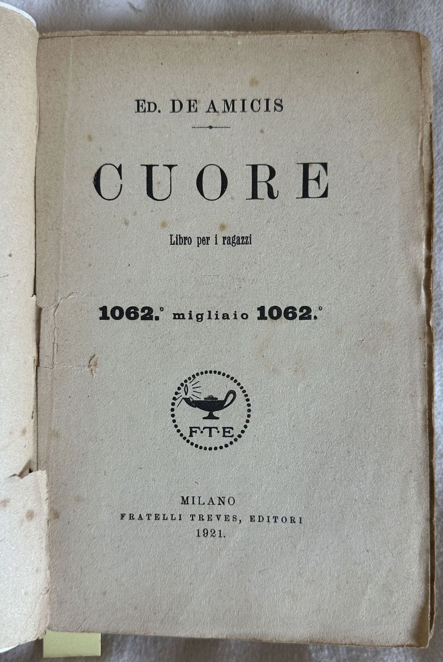 CUORE LIBRO PER I RAGAZZI 1062° MIGLIAIO 1062°