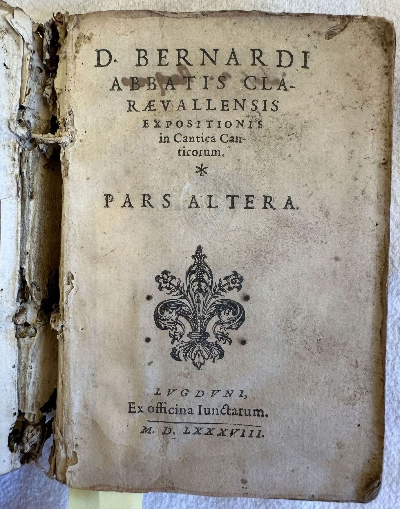 D. BERNARDI ABBATIS CLARAEVALLENSIS EXPOSITIONIS IN CANTICA CANTICORUM PARS ALTERA