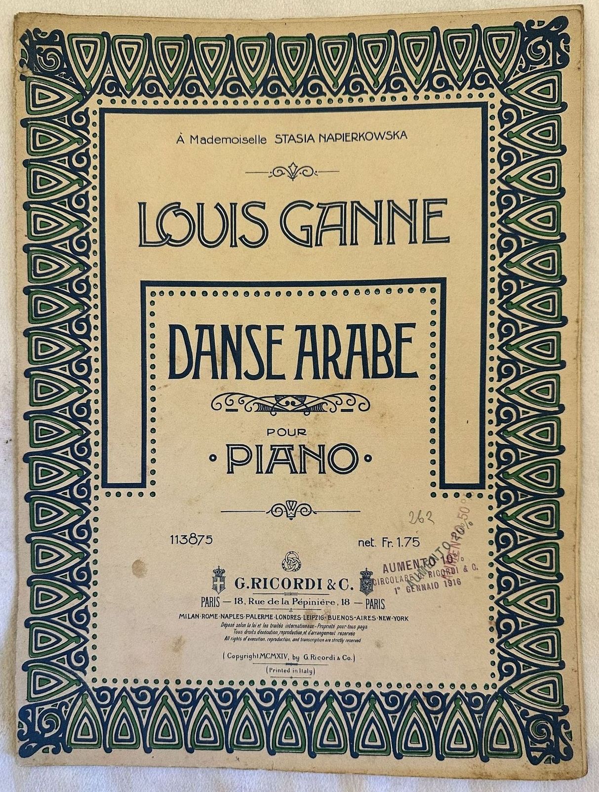 DANSE ARABE POUR PIANO