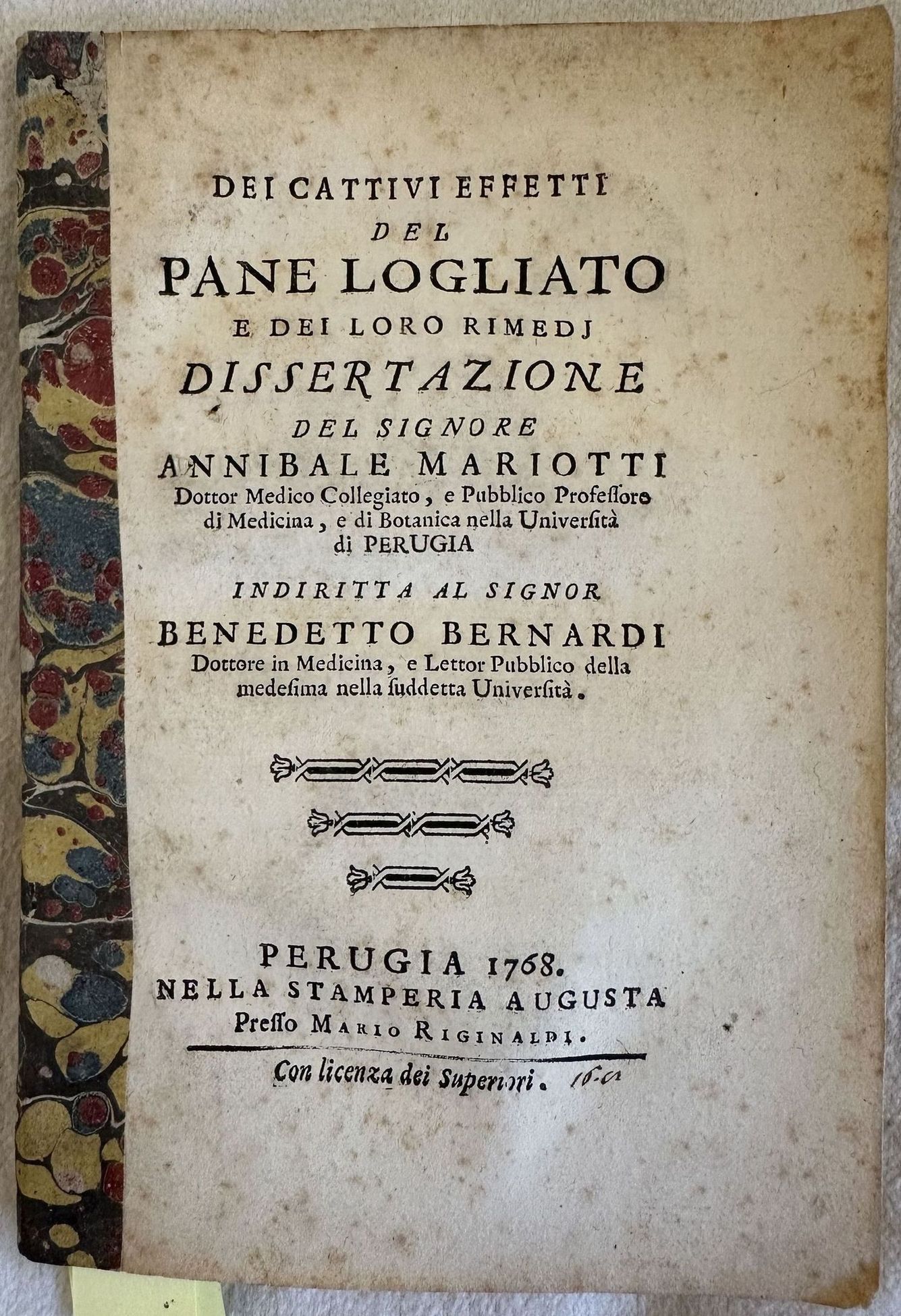 DEI CATTIVI EFFETTI DEL PANE LOGLIATO E DEI LORO RIMEDI …