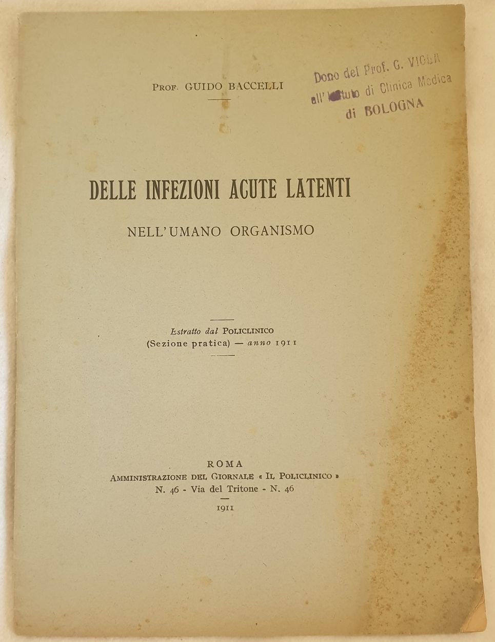 DELLE INFEZIONI ACUTE LATENTI NELL'UMANO ORGANISMO