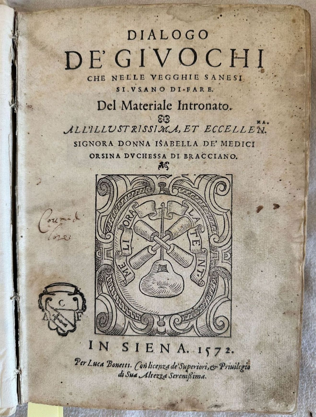 DIALOGO DE GIUOCHI CHE NELLE VEGGHIE SANESI SI USANO FARE