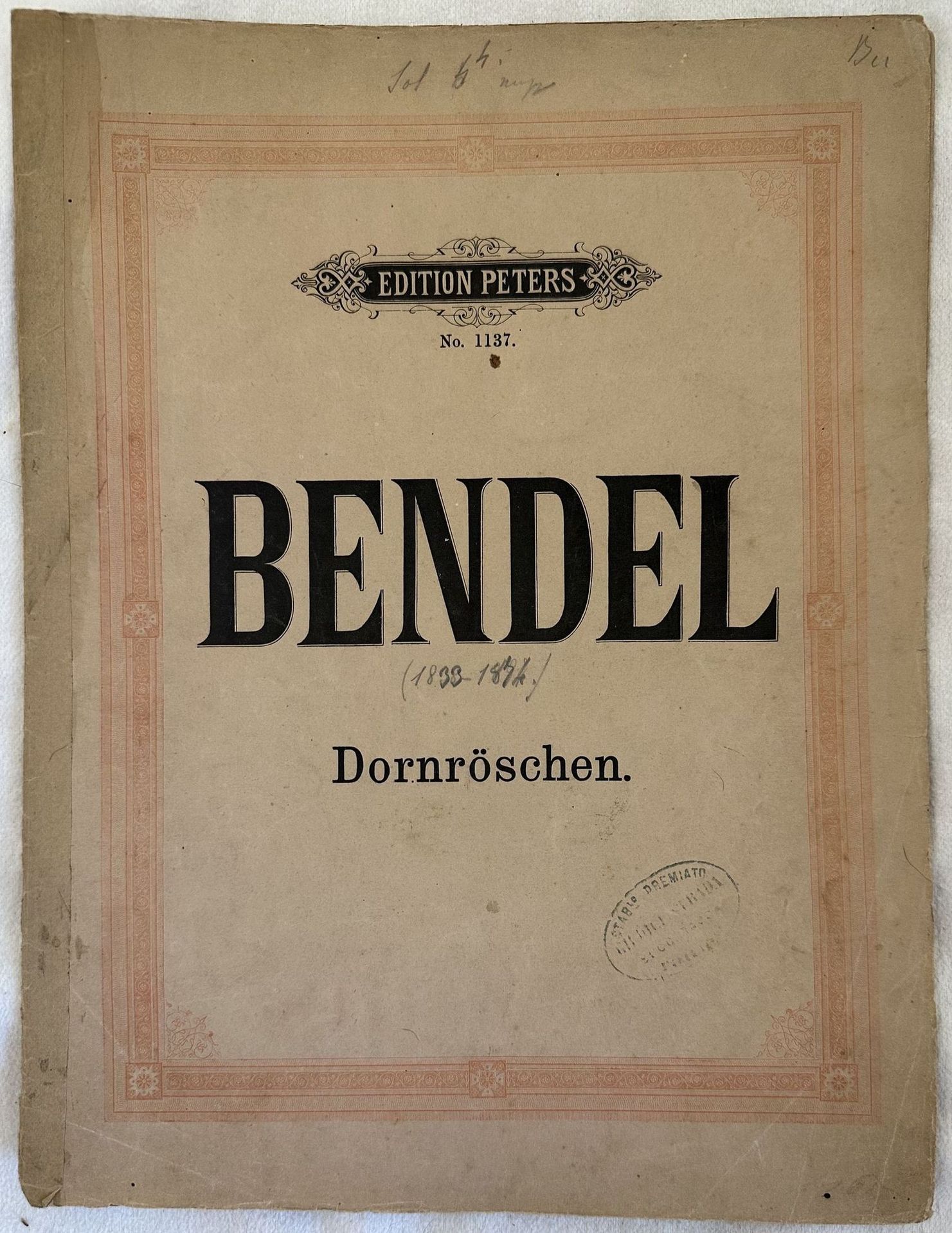 DORNROSCHEN KLAVIERSTUCKE VON FRANZ BENDEL OP. 139 n. 3