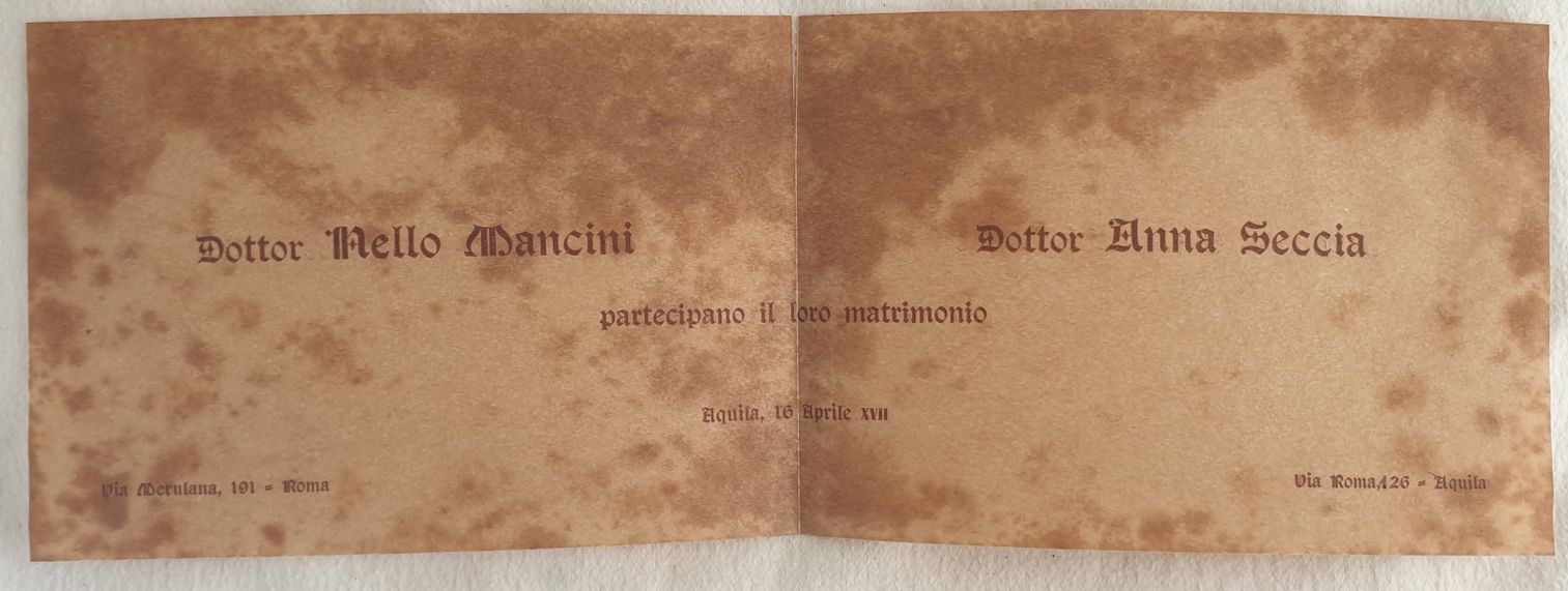 DOTTOR NELLO MANCINI DOTTOR ANNA SECCIA PARTECIPANO IL LORO MATRIMONIO …