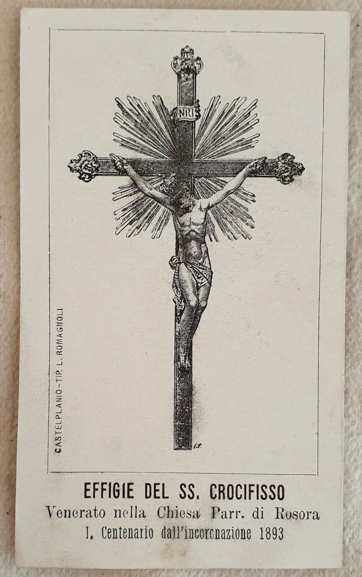 EFFIGIE DEL SS. CROCIFISSO VENERATO NELLA CHIESA PARR. DI ROSORA …