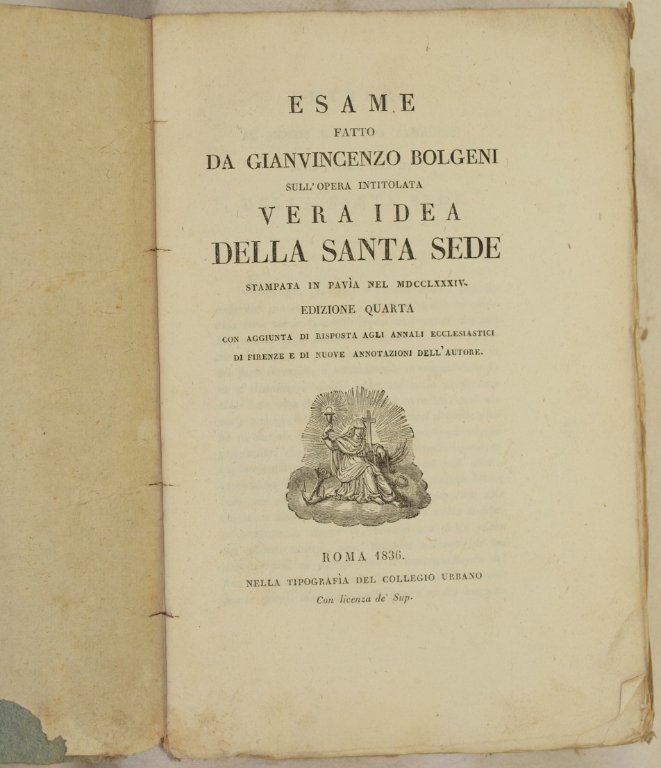 ESAME FATTO DA GIANVINCENZO BOLGENI SULL'OPERA INTITOLATA VERA IDEA DELLA …