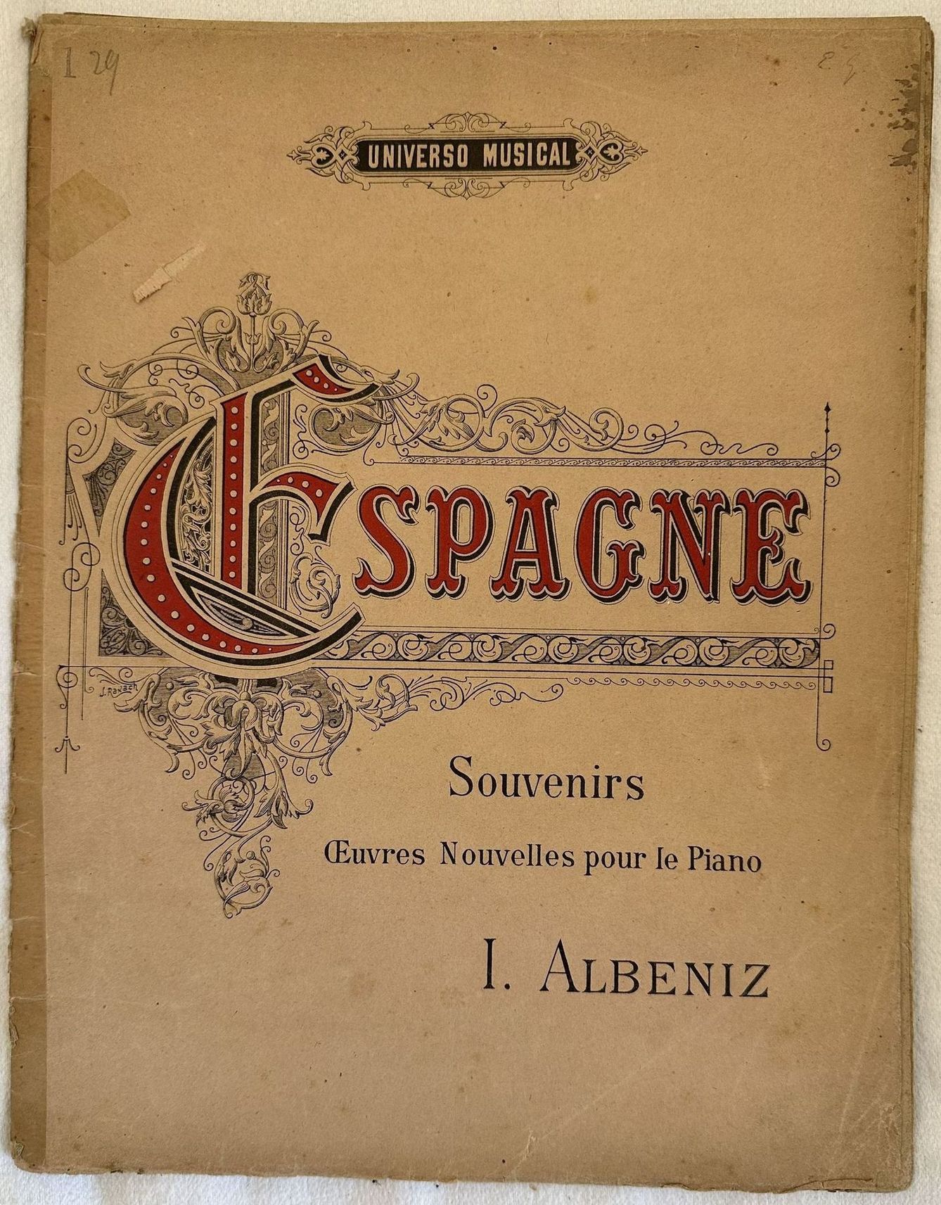 ESPAGNE SOUVENIRS OEUVRES NOUVELLES POUR LE PIANO