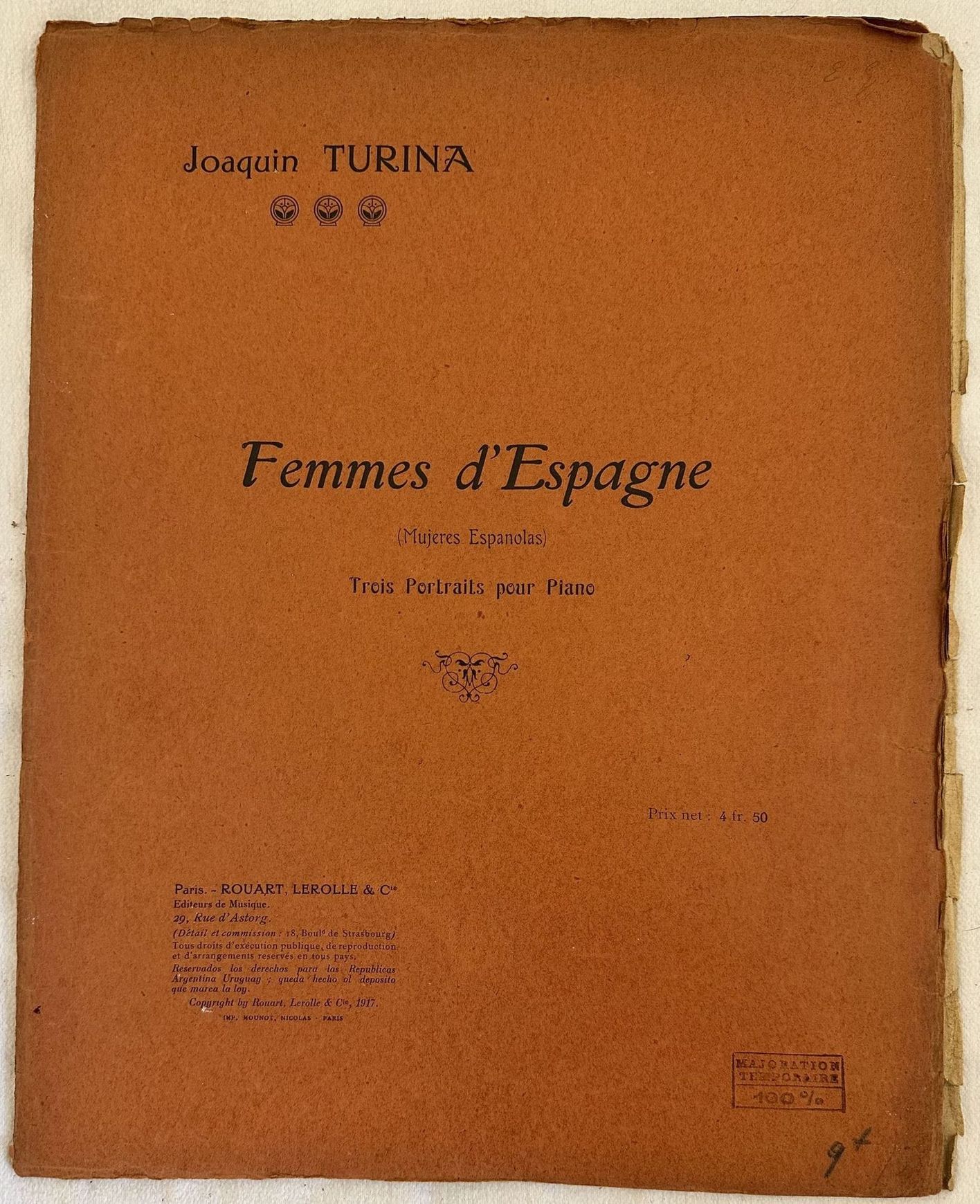 FEMMES D'ESPAGNE (MUJERES ESPANOLAS) TROIS PORTRAITS POUR PIANO