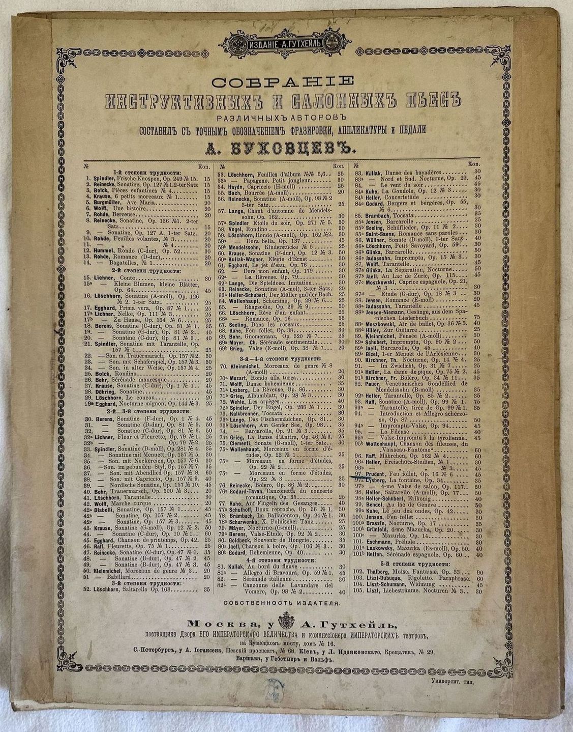 FEU FOLLET ETUDE DE GENRE OP. 16 N. 6