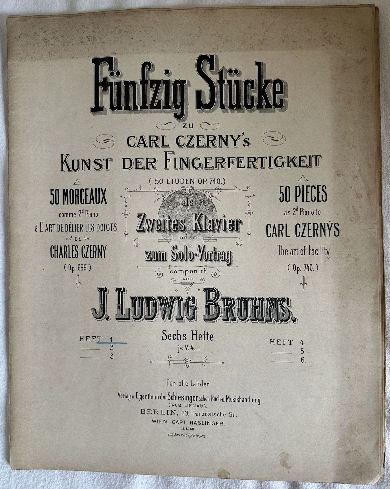 FUNFZIG STUCKE ZU CARL CZERNY'S KUNST DER FINGERFERTIGKEIT