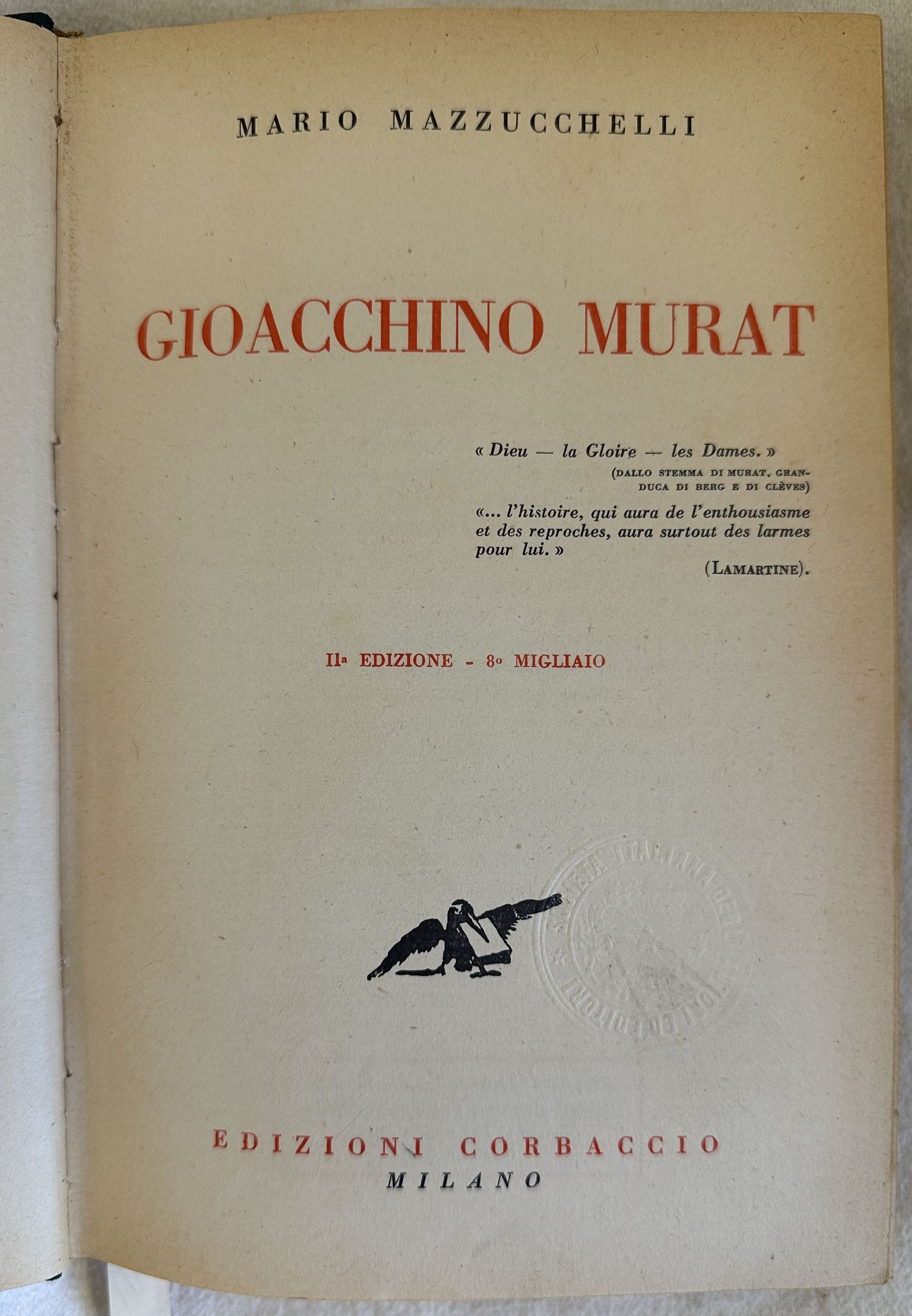 GIOACCHINO MURAT II EDIZIONE - 8° MIGLIAIO