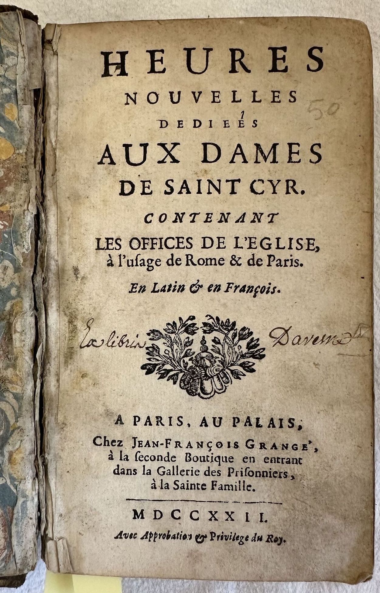 HEURES NOUVELLES DEDIEES AUX DAMES DE SAINT CYR CONTENANT LES …