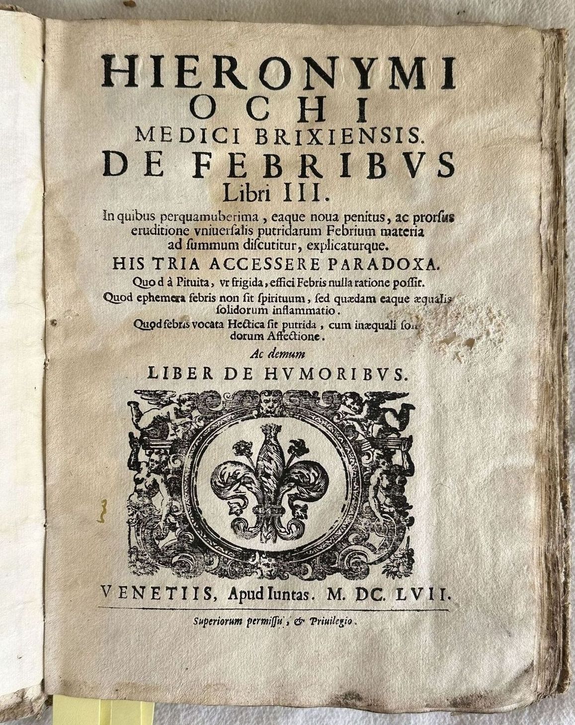 HIERONYMI OCHI MEDICI BRIXIENSIS DE FEBRIBUS LIBRI III IN QUIBUS …