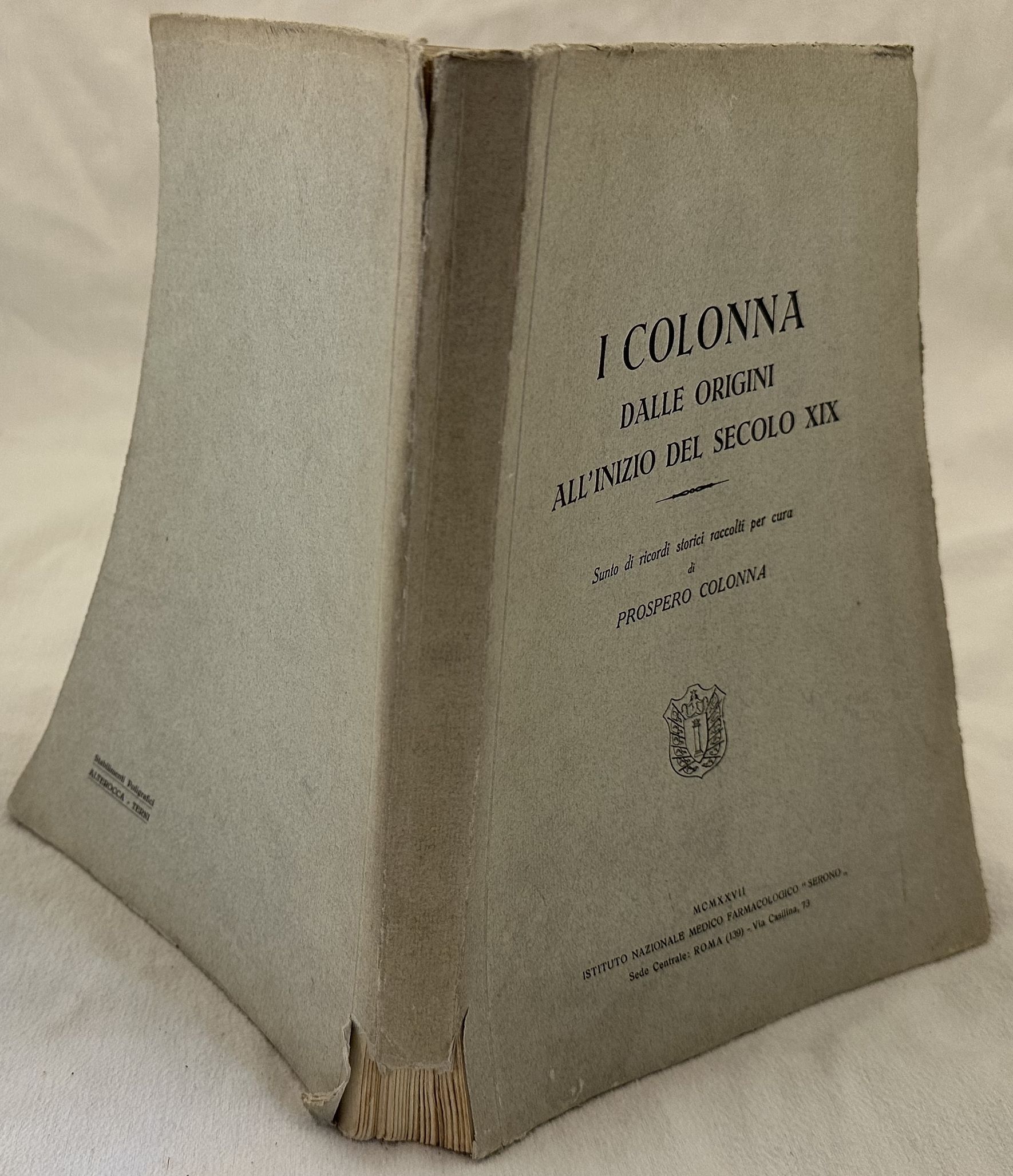 I COLONNA DALLE ORIGINI ALL'INIZIO DEL SECOLO XIX