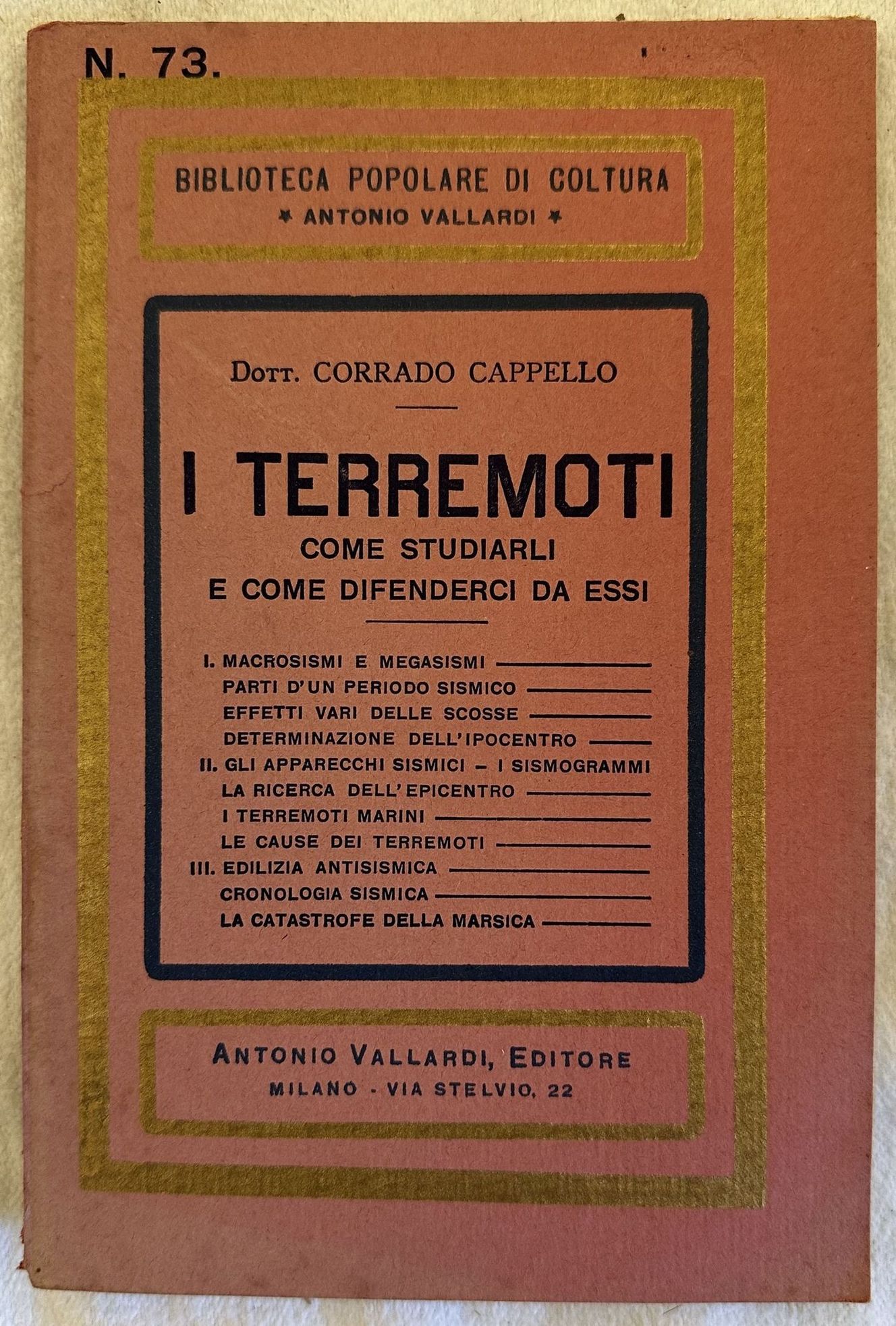 I TERREMOTI COME STUDIARLI COME DIFENDERCI DA ESSI