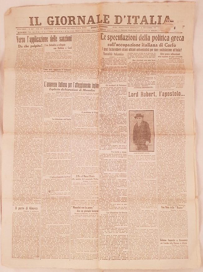 IL GIORNALE D'ITALIA MERCOLEDI 12 SETTEMBRE 1923