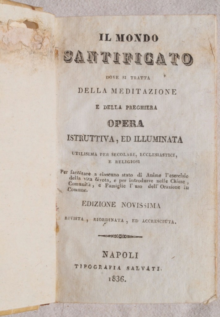 IL MONDO SANTIFICATO DOVE SI TRATTA DELLA MEDITAZIONE E DELLA …