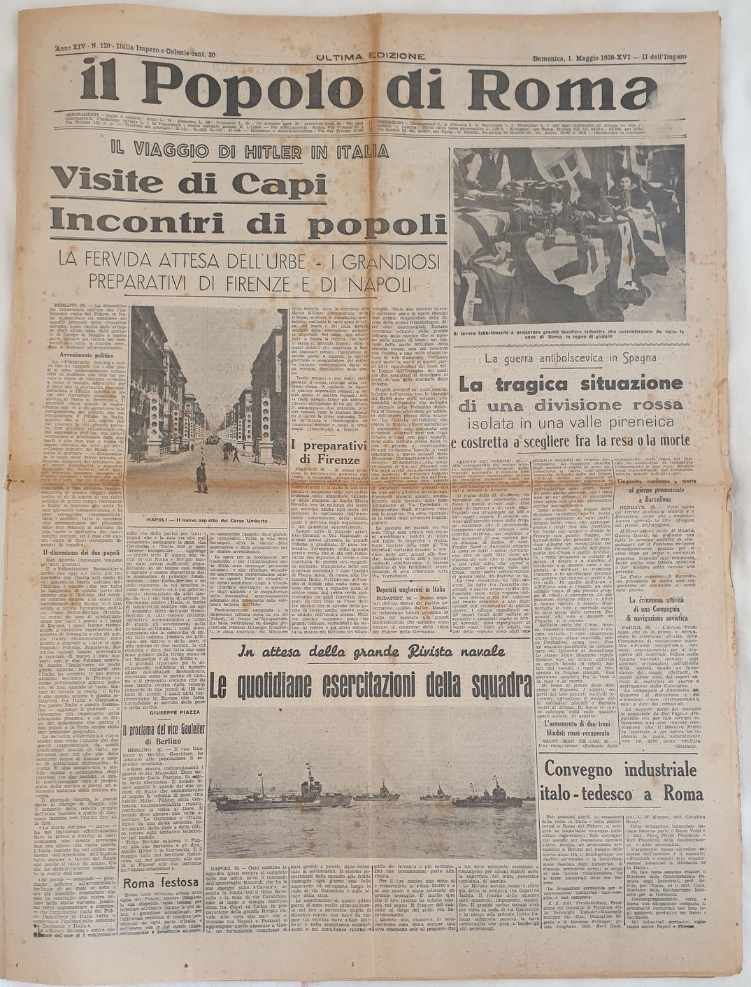IL POPOLO DI ROMA ANNO XIV - N. 120 ROMA, …