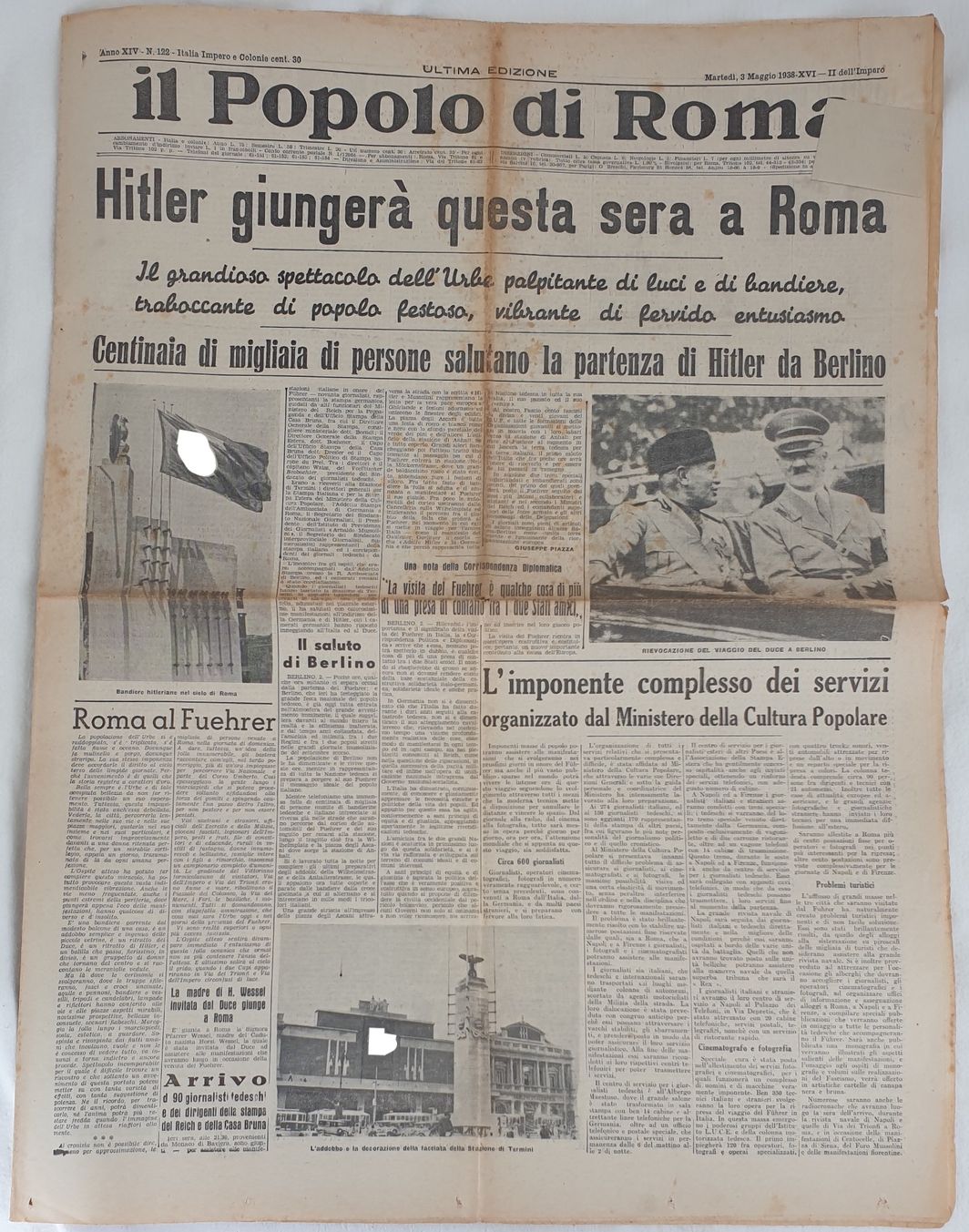 IL POPOLO DI ROMA ANNO XIV - N. 122 ROMA, …