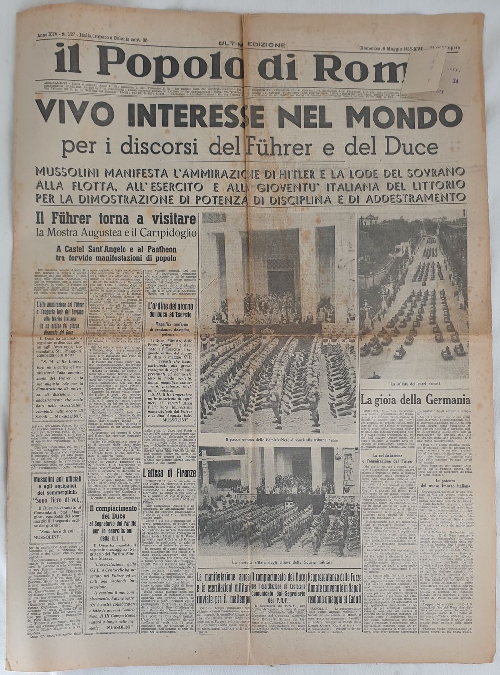 IL POPOLO DI ROMA ANNO XIV - N. 127 ROMA, …