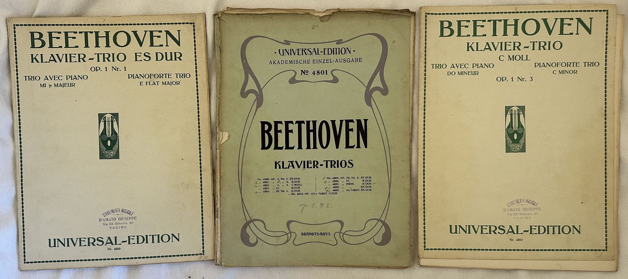 KLAVIER TRIO ES DUR TRIO AVEC PIANO OP. 1 NR. …