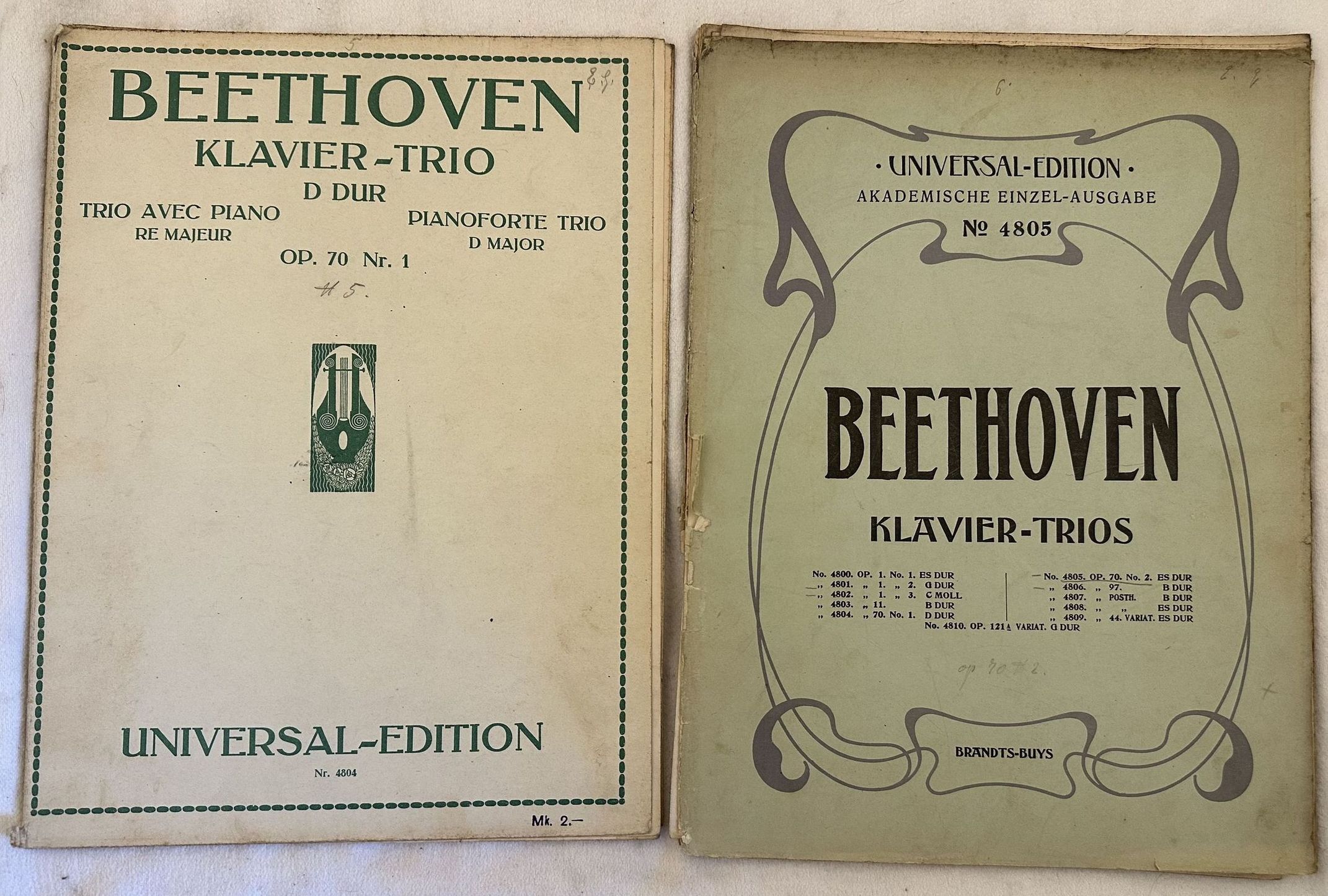 KLAVIER TRIOS TRIOS AVEC PIANO OP. 70 N. 1 OP. …