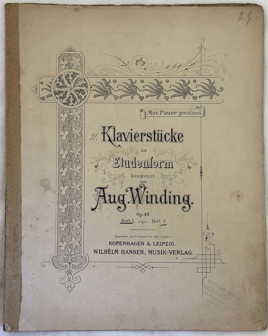 KLAVIERSTUCKE IN ETUDENFORM KOMPONIRT VON AUG. WINDING OP. 48 n. …