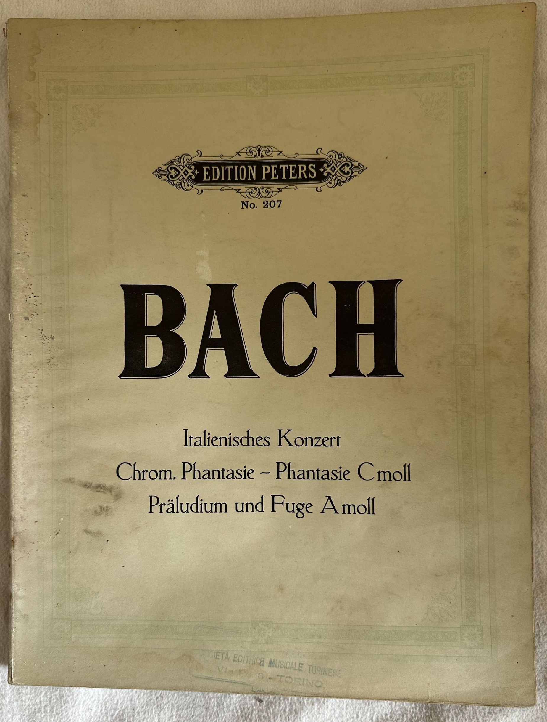 KLAVIERWERKE JOH. SEB. BACH CZERNY GRIEPENKERL UND ROITZSCH