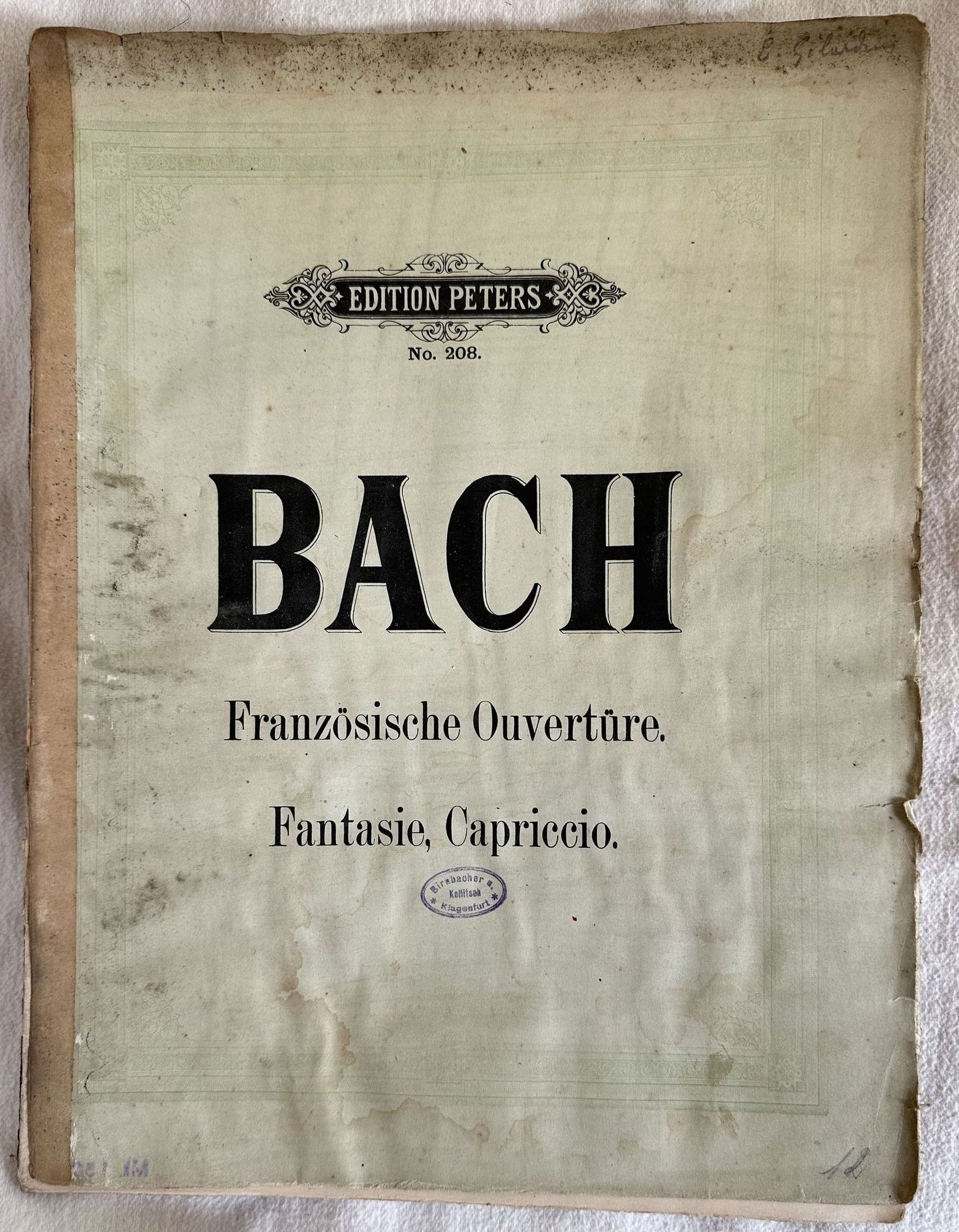 KLAVIERWERKE VON JOH. SEB. BACH HERAUSGEGEBEN VON CZERNY GRIEPENKERL UND …