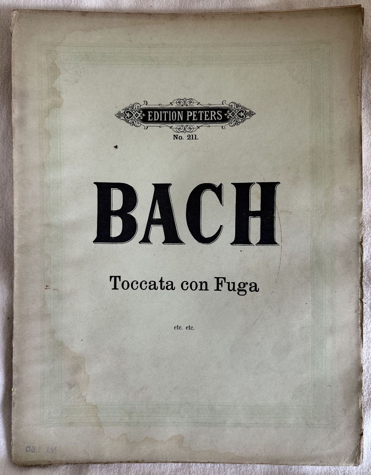 KLAVIERWERKE VON JOH. SEB. BACH TOCCATA CON FUGA HERAUSGEGEBEN VON …