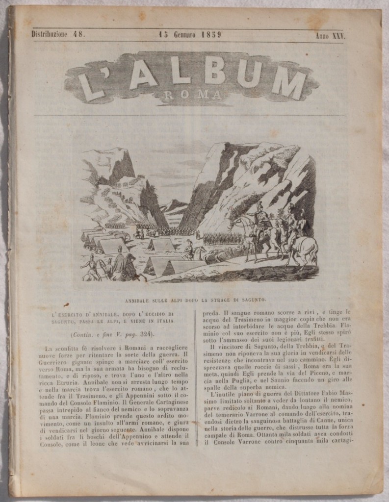 L'ALBUM DI ROMA 15 GENNAIO 1859