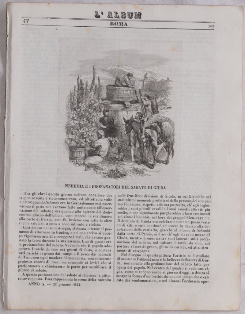 L'ALBUM DI ROMA 20 GENNAIO 1844