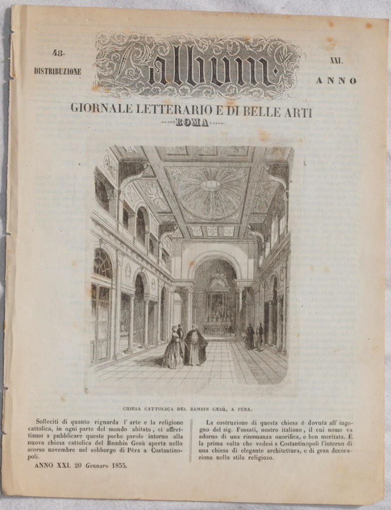 L'ALBUM DI ROMA 20 GENNAIO 1855
