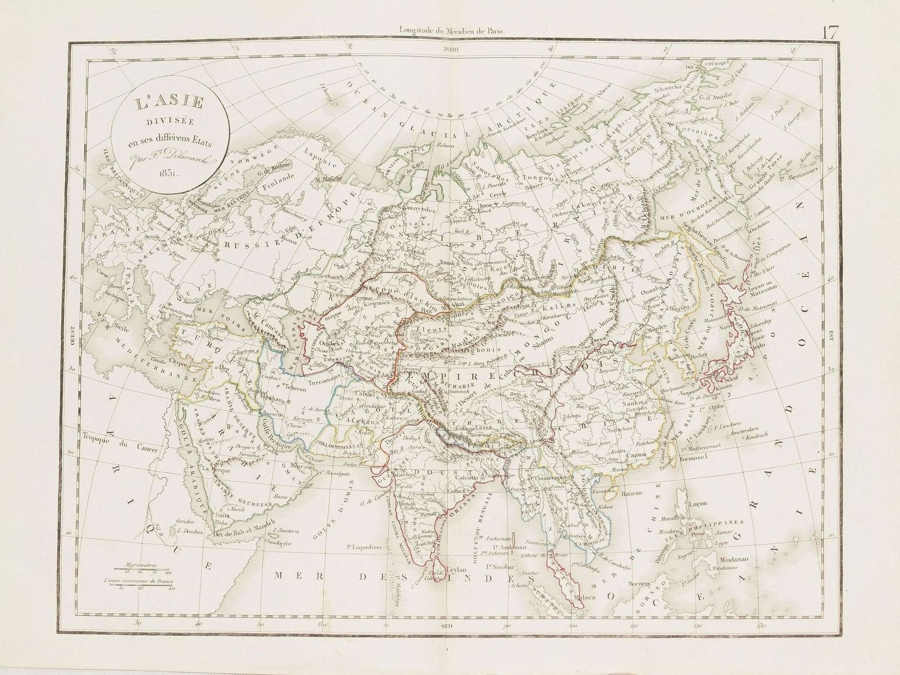 L'ASIE DIVISEE EN SES DIFFERENS ETATS PAR F. DELAMARCHE 1831