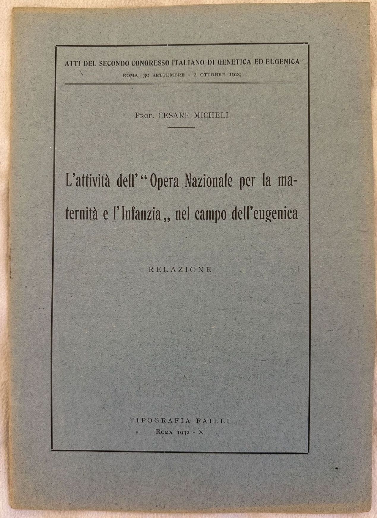 L'ATTIVITA DELL'"OPERA NAIZONALE PER LA MATERNITA' E L'INFANZIA" NEL CAMPO …