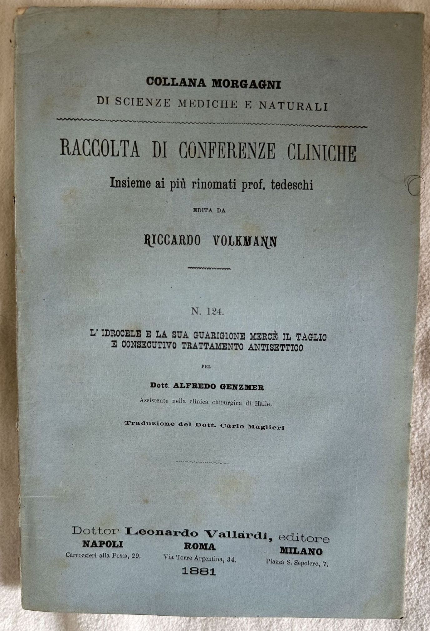 L'IDROCELE E LA SUA GUARIGIONE MERCE IL TAGLIO E CONSECUTIVO …