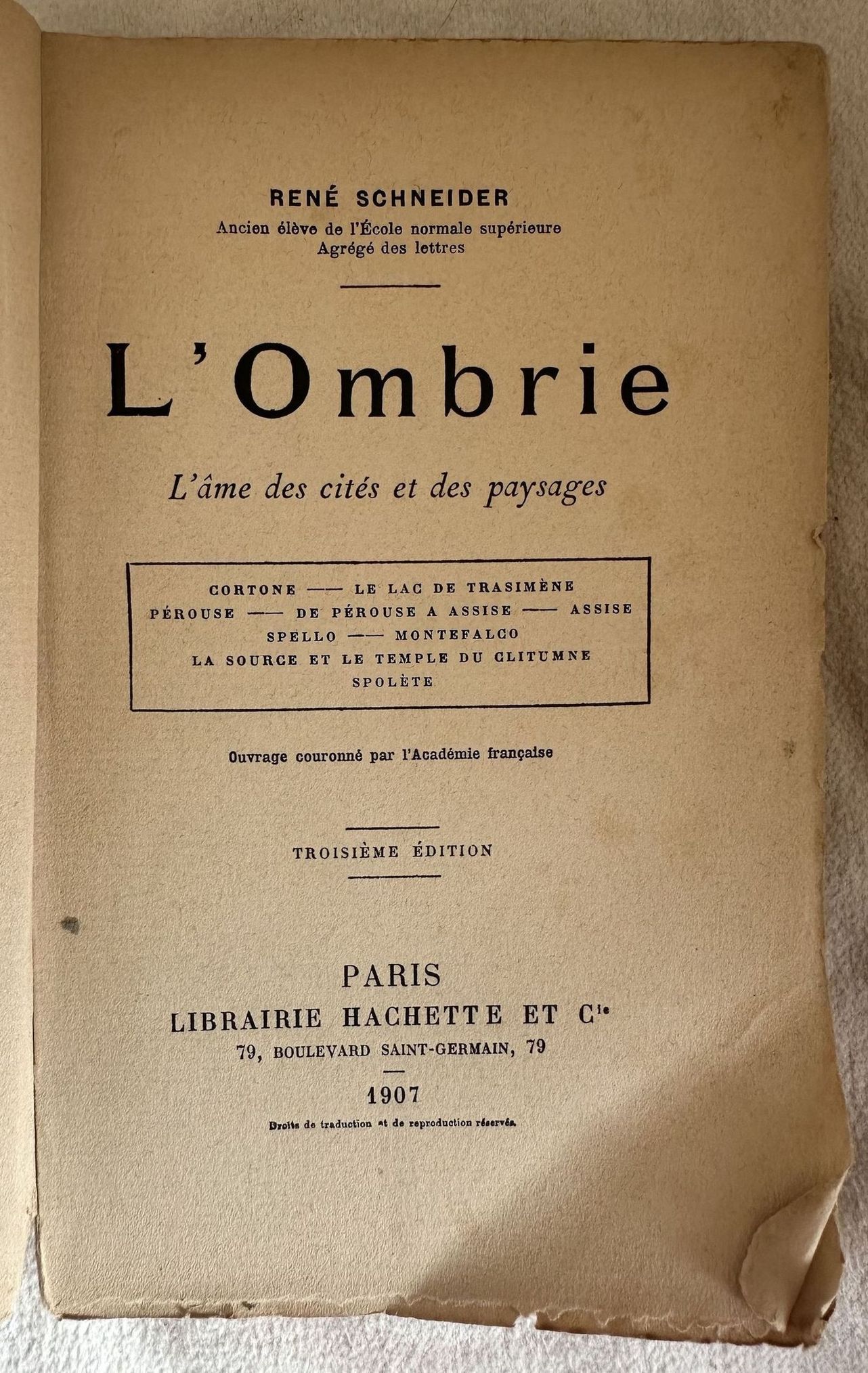 L'OMBRIE L'AME DES CITES ET DES PAYSAGES