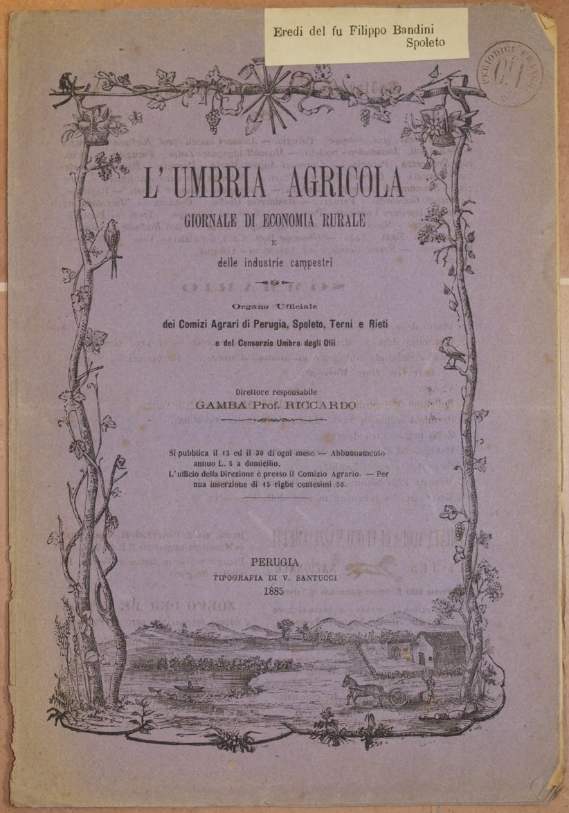L'UMBRIA AGRICOLA GIORNALE DI ECONOMIA RURALE E DELLE INDUSTRIE CAMPESTRI …