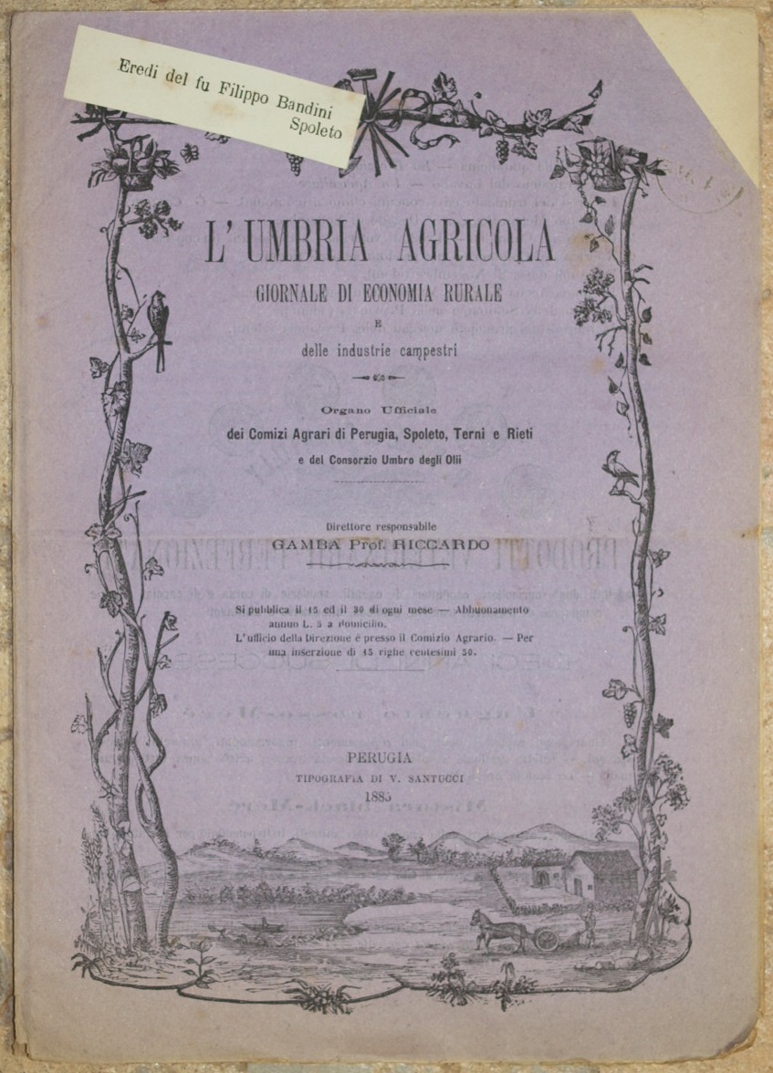 L'UMBRIA AGRICOLA GIORNALE DI ECONOMIA RURALE E DELLE INDUSTRIE CAMPESTRI …