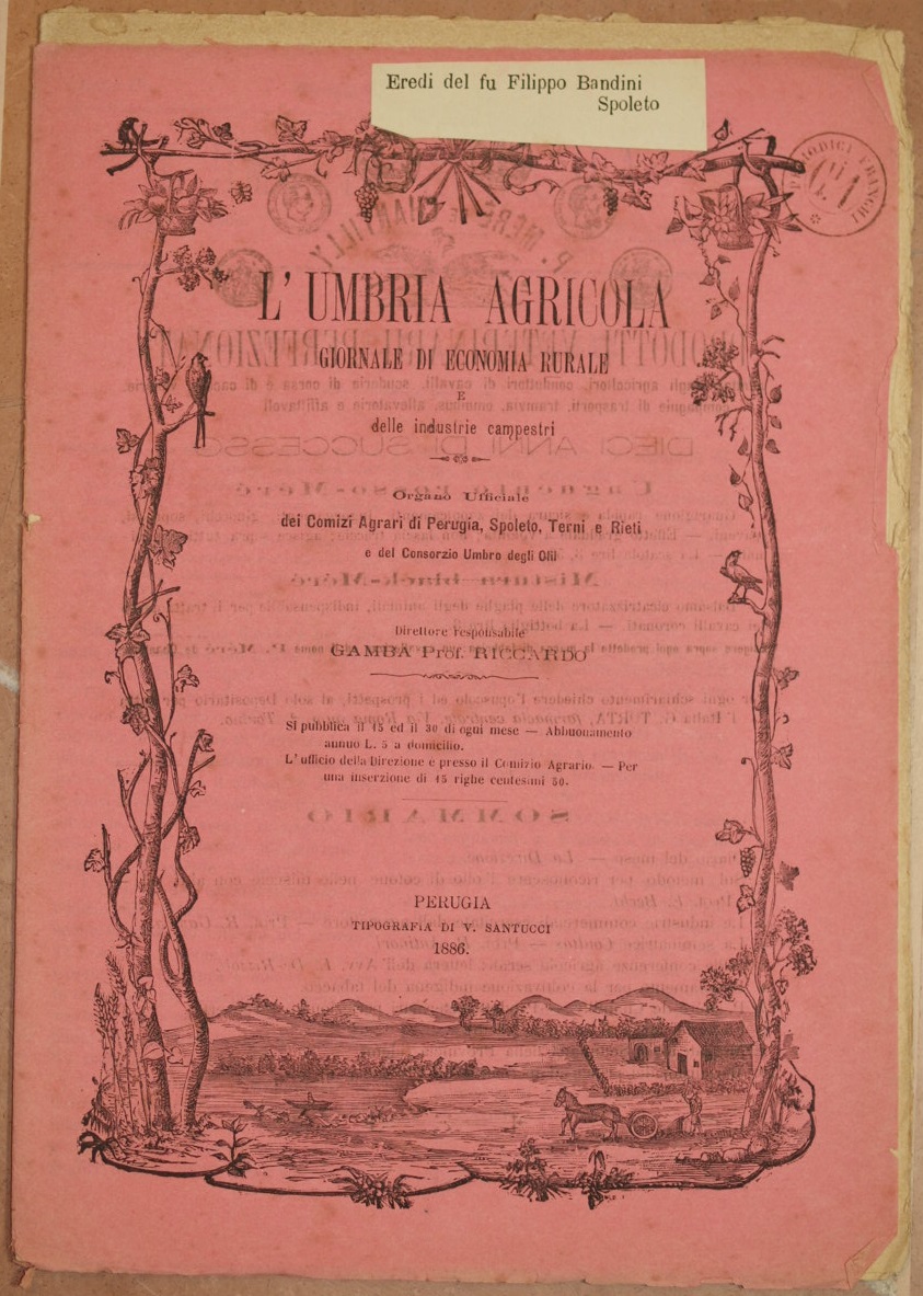 L'UMBRIA AGRICOLA GIORNALE DI ECONOMIA RURALE E DELLE INDUSTRIE CAMPESTRI …