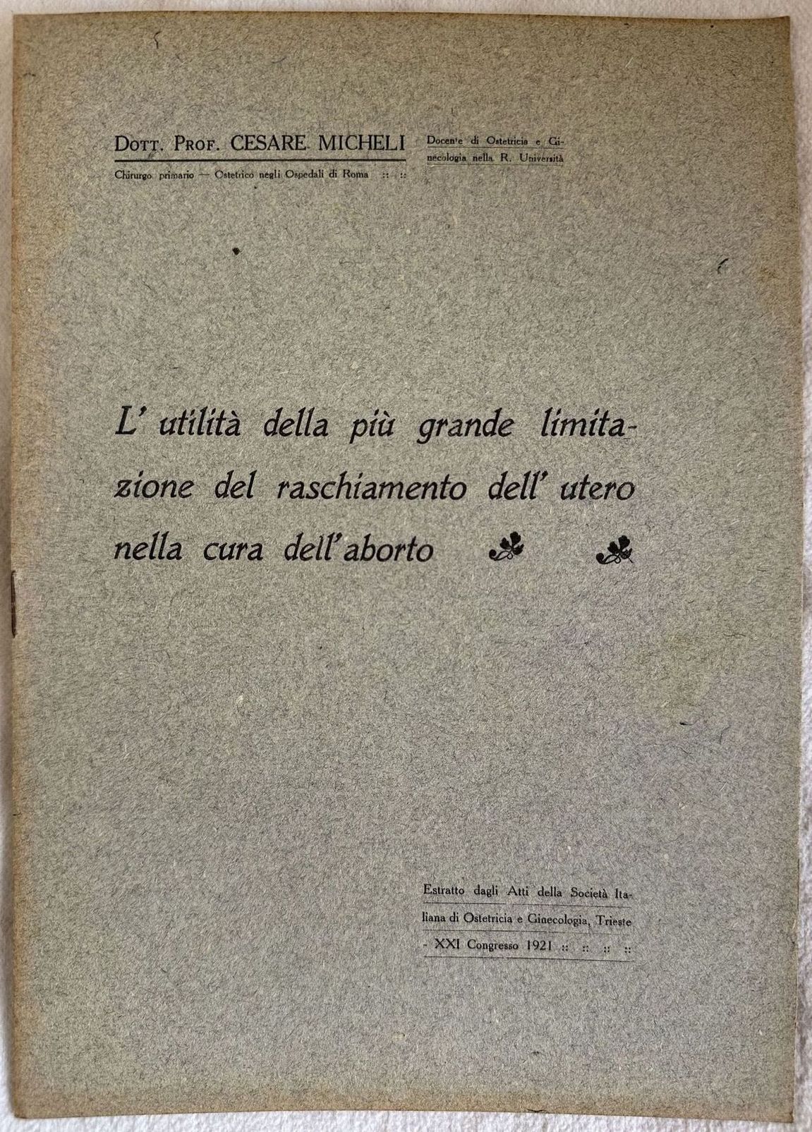 L'UTILITA DELLA PIU GRANDE LIMITAZIONE DEL RASCHIAMENTO DELL'UTERO NELLA CURA …