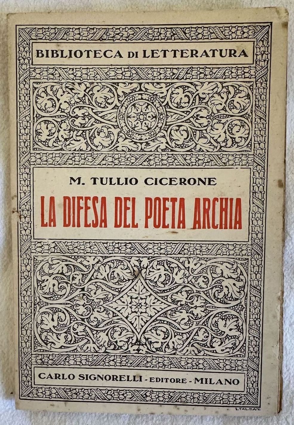 LA DIFESA DEL POETA ARCHIA VERSIONE DI ANGELO OTTOLINI